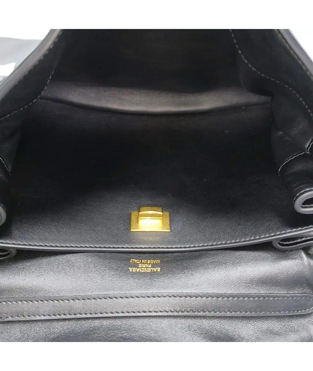 BALENCIAGA Черная кожаная сумка через плечо, фото 4