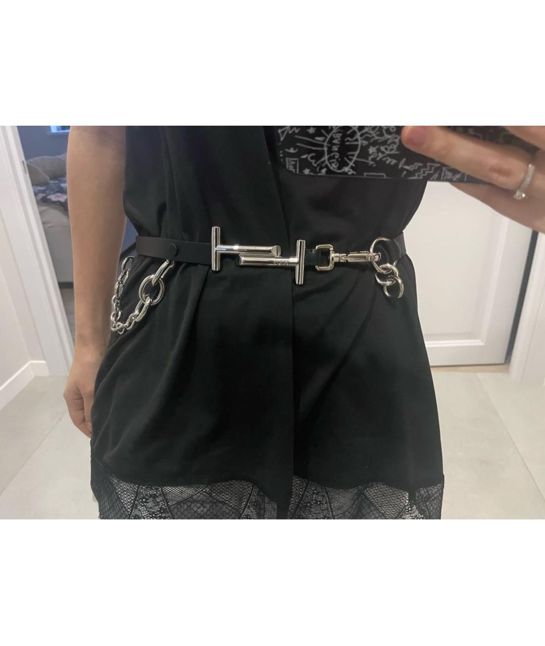 TOD'S Черный кожаный ремень, фото 5