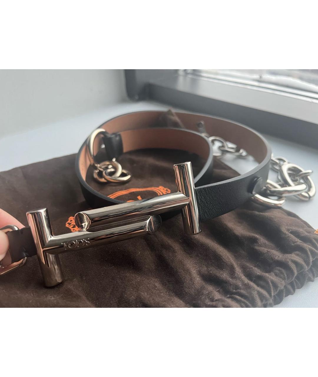TOD'S Черный кожаный ремень, фото 8