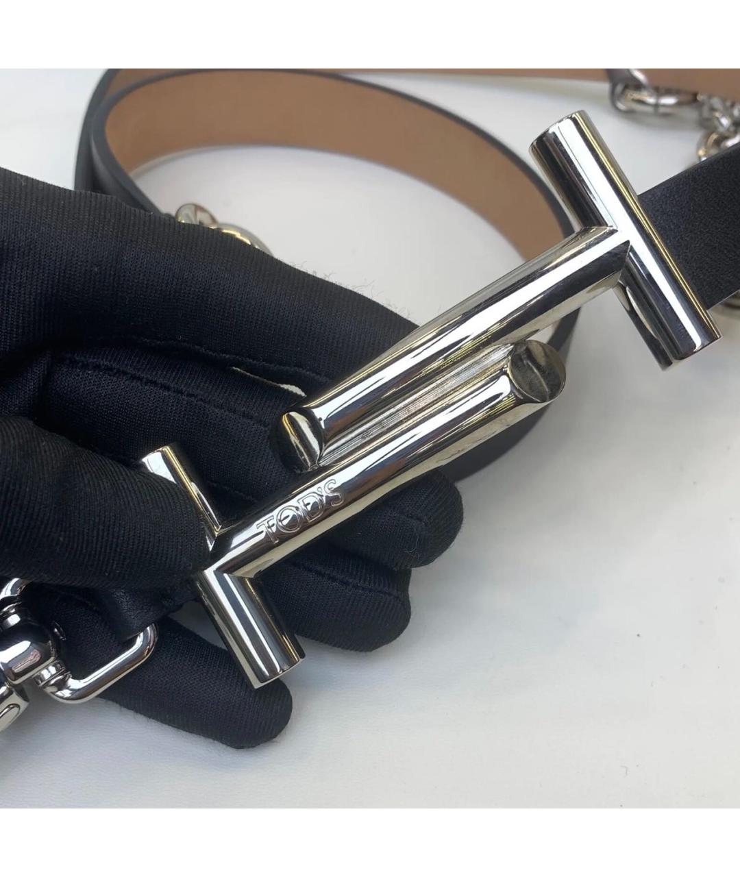 TOD'S Черный кожаный ремень, фото 2