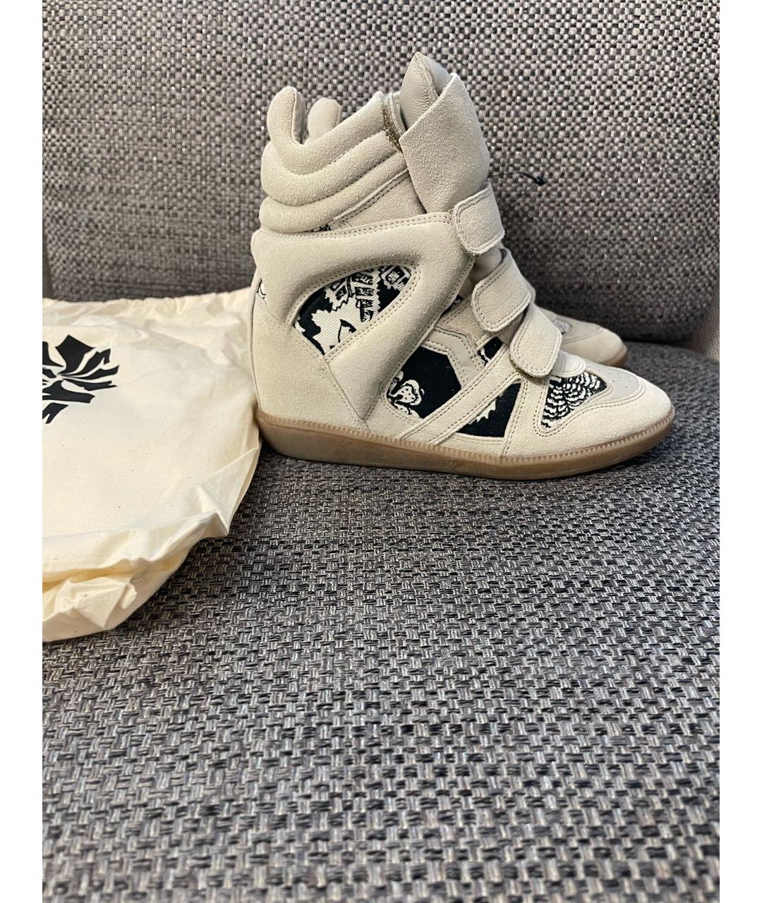 ISABEL MARANT Бежевые замшевые кроссовки, фото 6