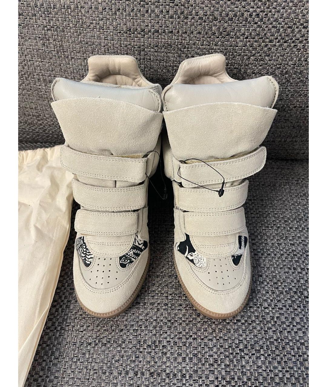 ISABEL MARANT Бежевые замшевые кроссовки, фото 2