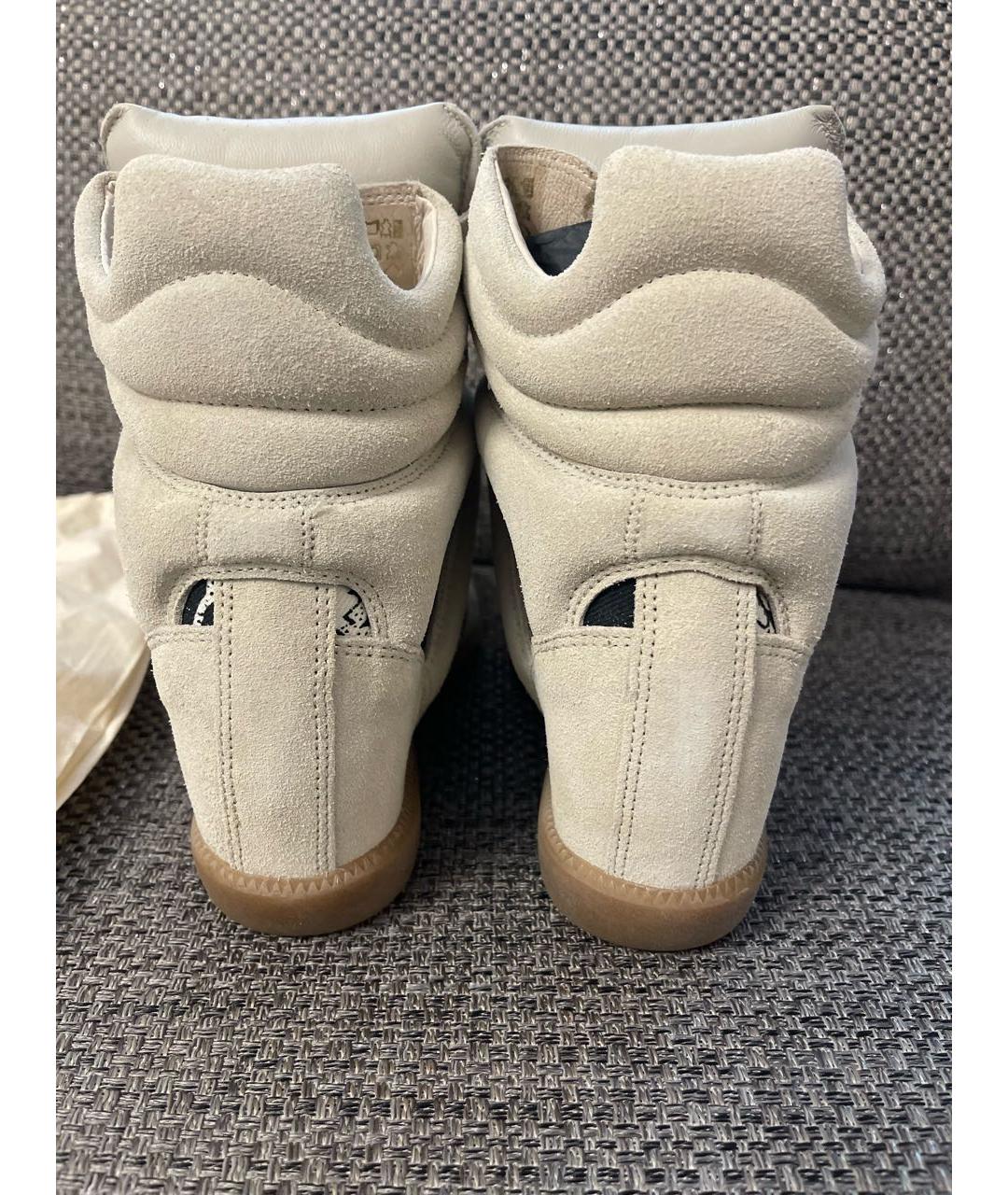 ISABEL MARANT Бежевые замшевые кроссовки, фото 3