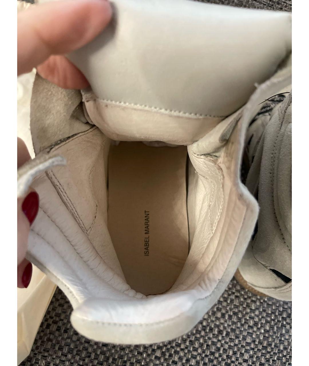 ISABEL MARANT Бежевые замшевые кроссовки, фото 4