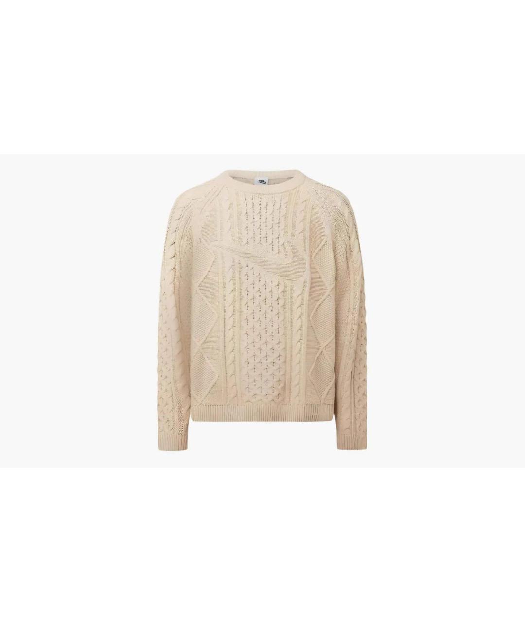 NIKE Бежевый шерстяной джемпер / свитер, фото 4