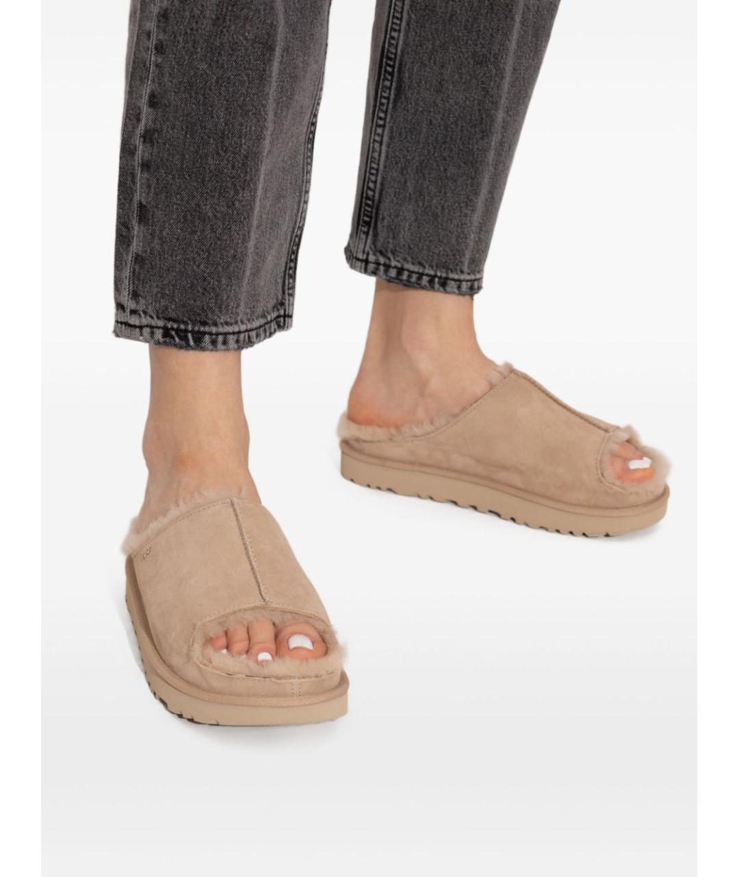 UGG AUSTRALIA Бежевые замшевые мюли, фото 6