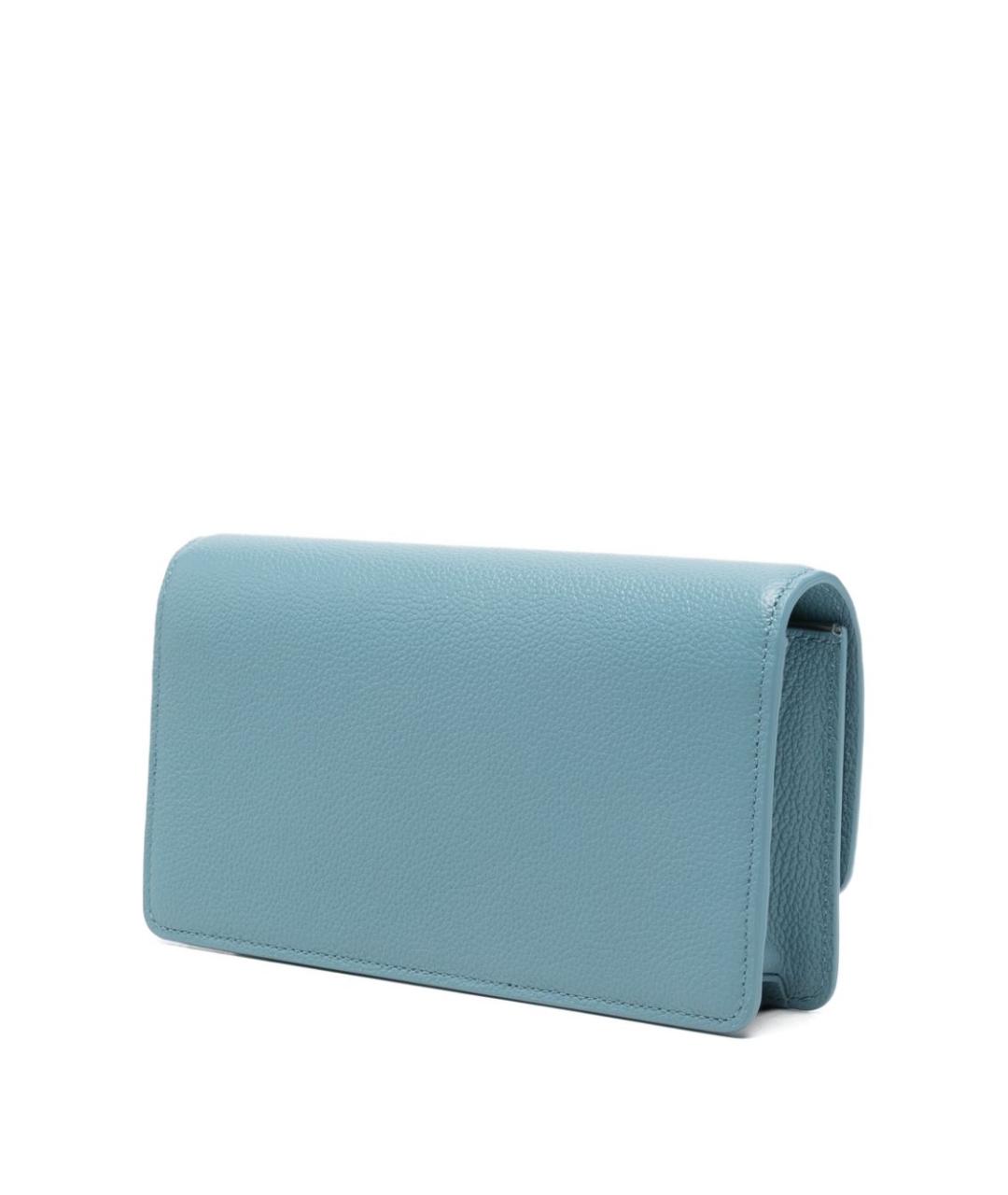 EMPORIO ARMANI Голубая кожаная сумка через плечо, фото 2