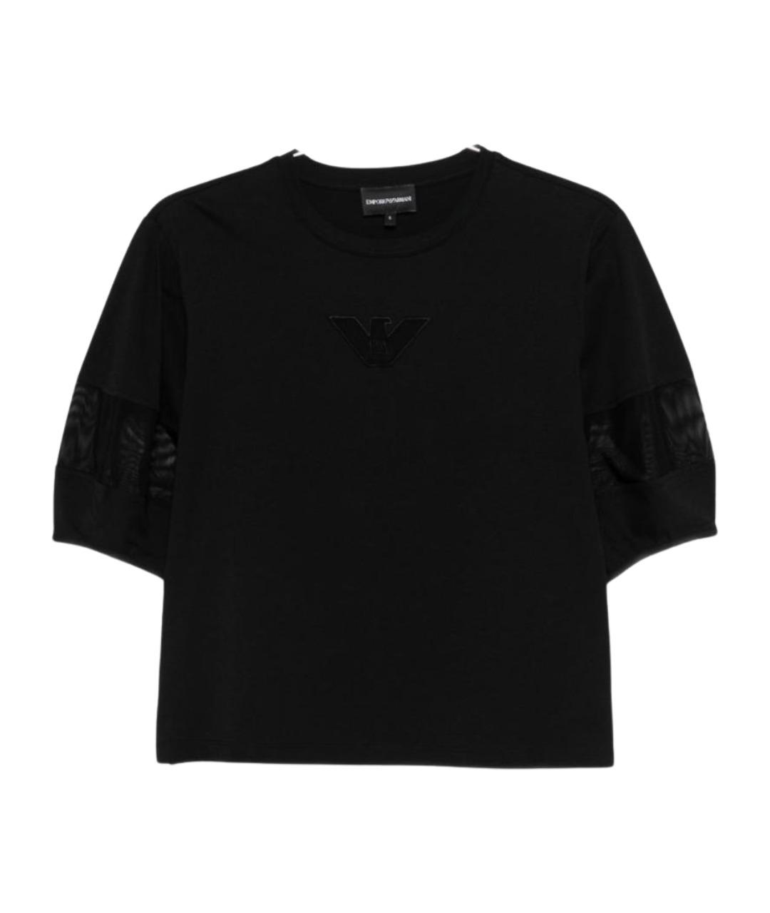 EMPORIO ARMANI Черный хлопковый джемпер / свитер, фото 1