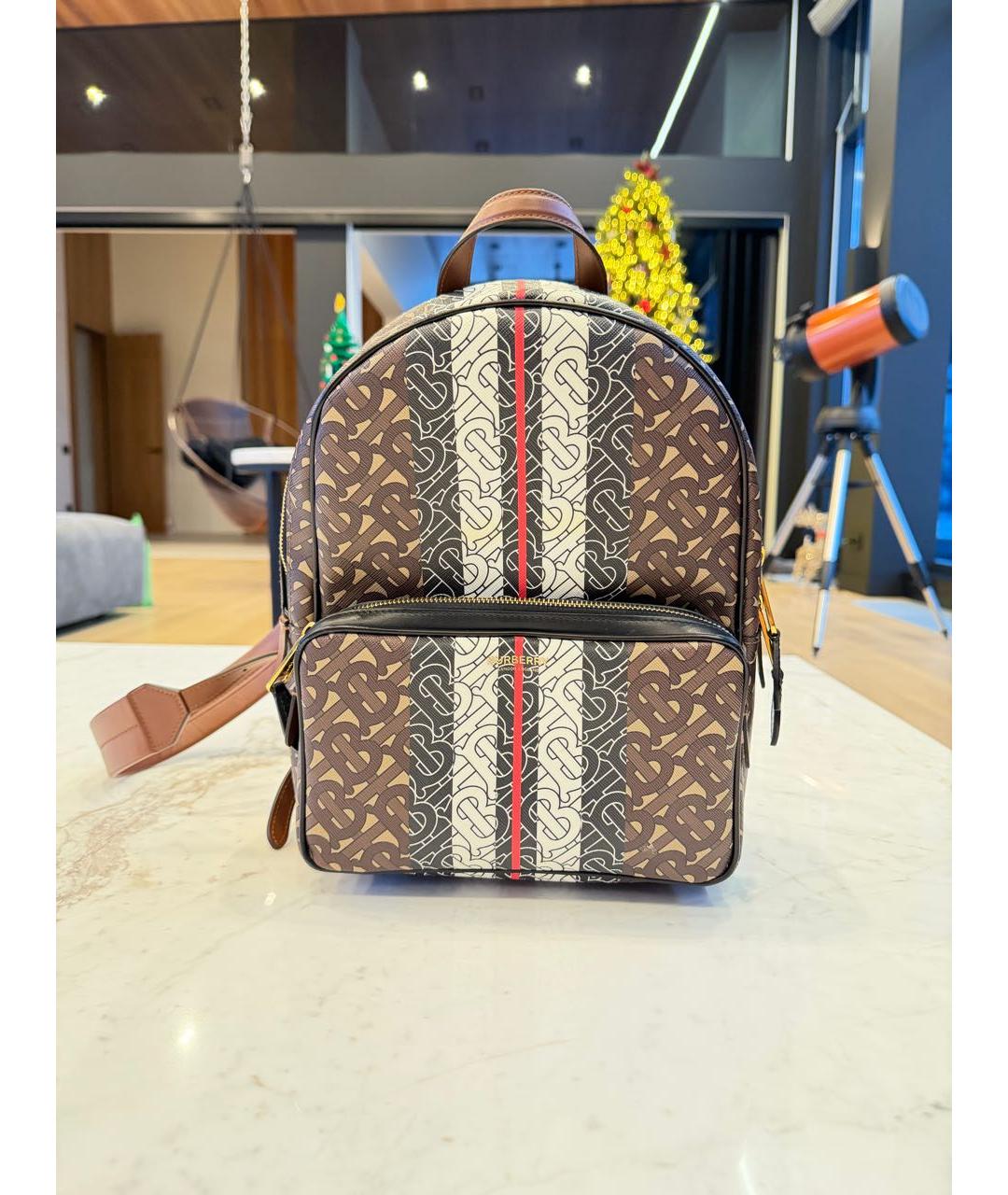 BURBERRY Коричневый кожаный рюкзак, фото 9