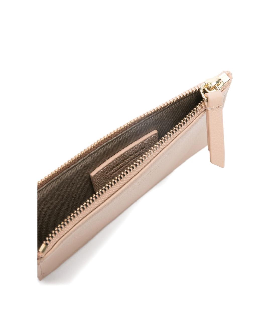 EMPORIO ARMANI Бежевый кожаный кардхолдер, фото 2