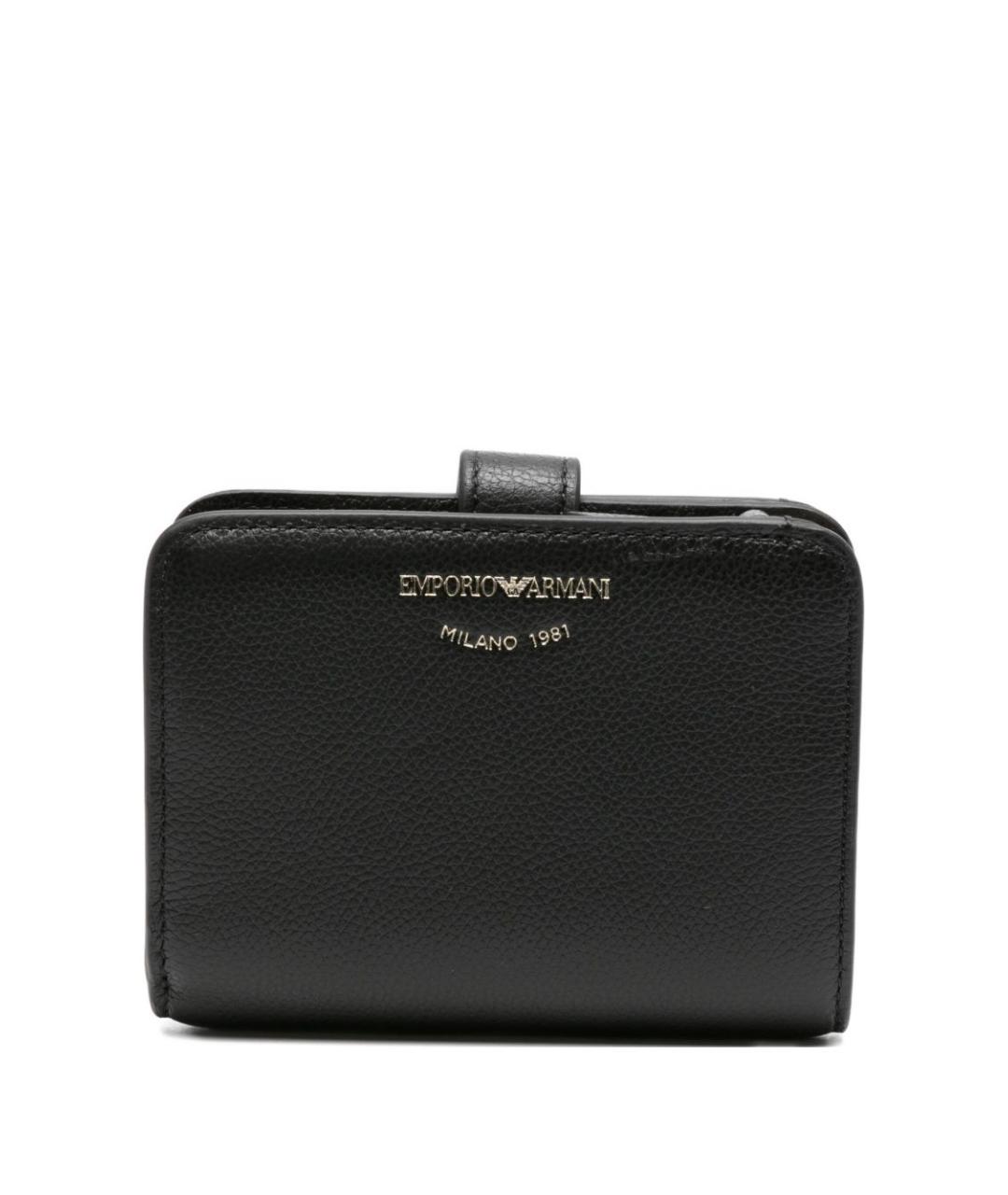 EMPORIO ARMANI Черный кожаный кошелек, фото 1