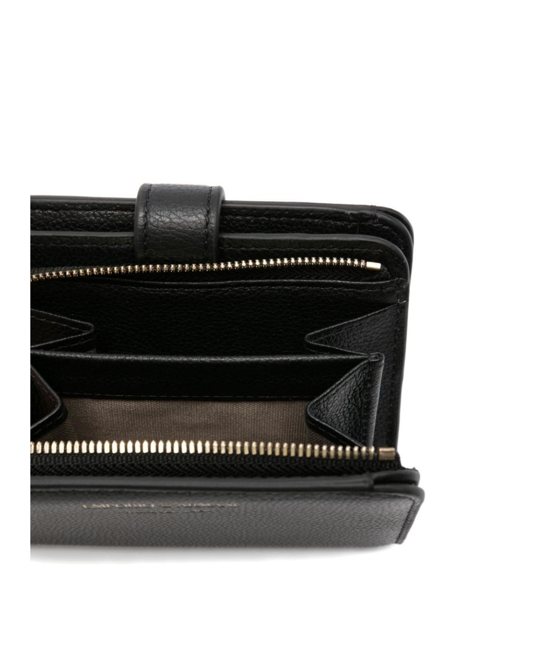 EMPORIO ARMANI Черный кожаный кошелек, фото 2