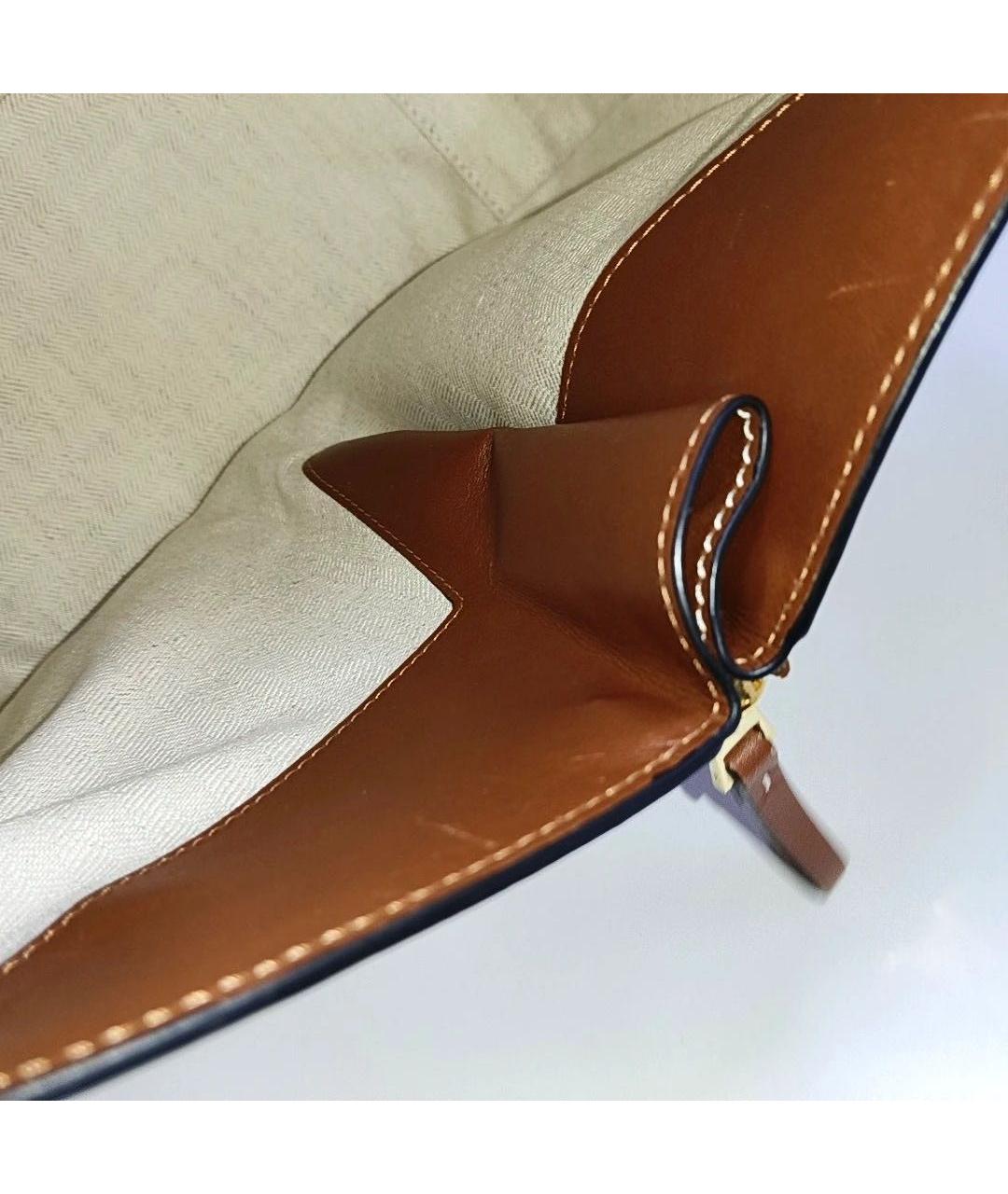 LOEWE Коричневая кожаная сумка тоут, фото 8