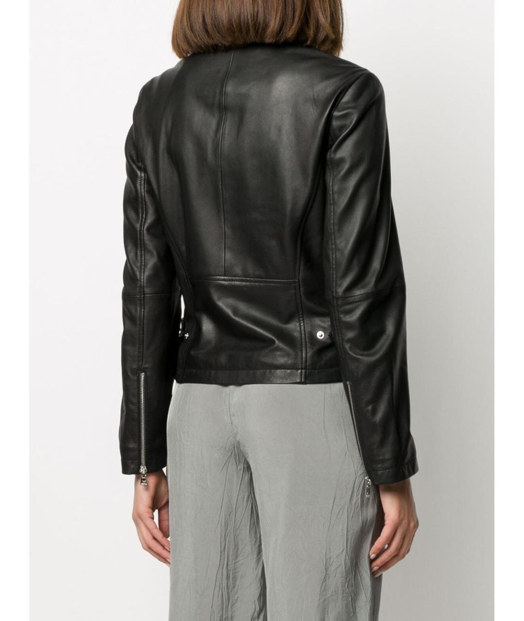 EMPORIO ARMANI Черная кожаная куртка, фото 5