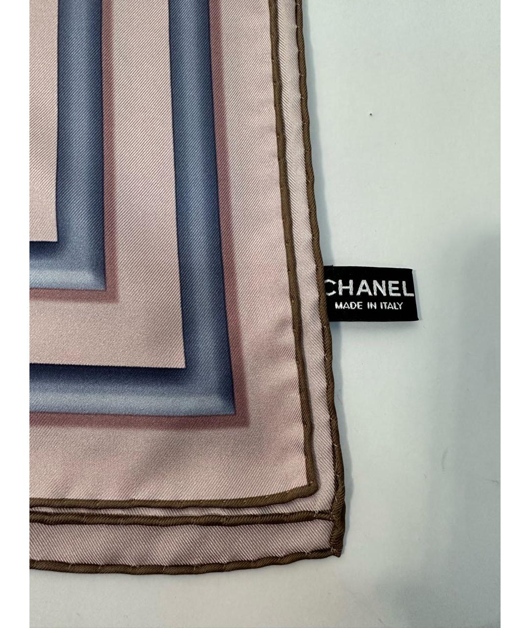 CHANEL Розовый шелковый платок, фото 3