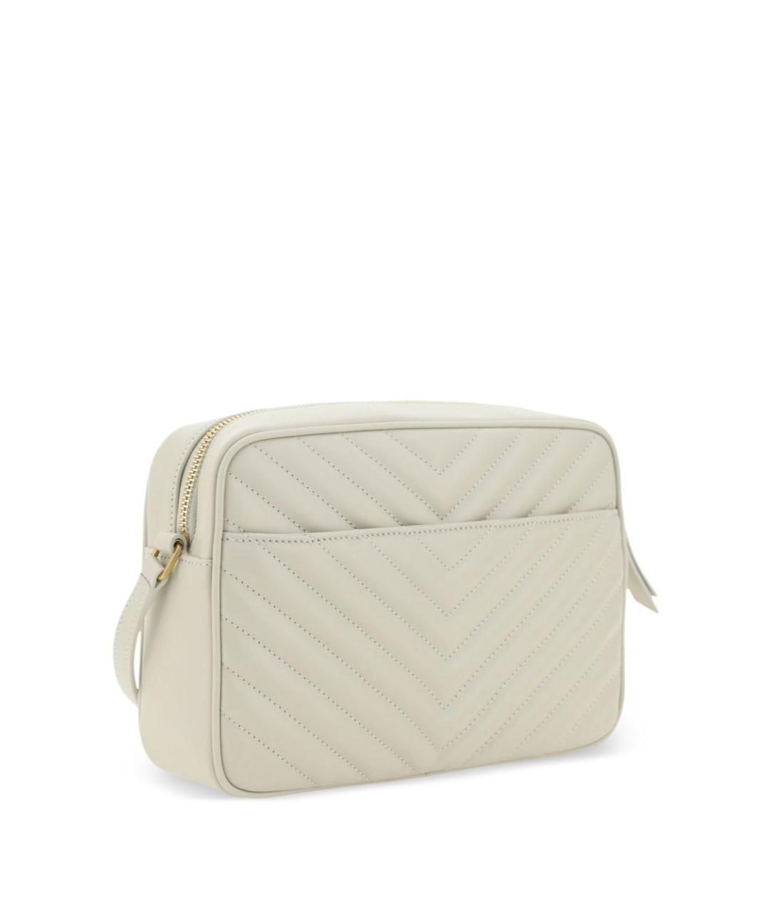 SAINT LAURENT Бежевая кожаная сумка через плечо, фото 2