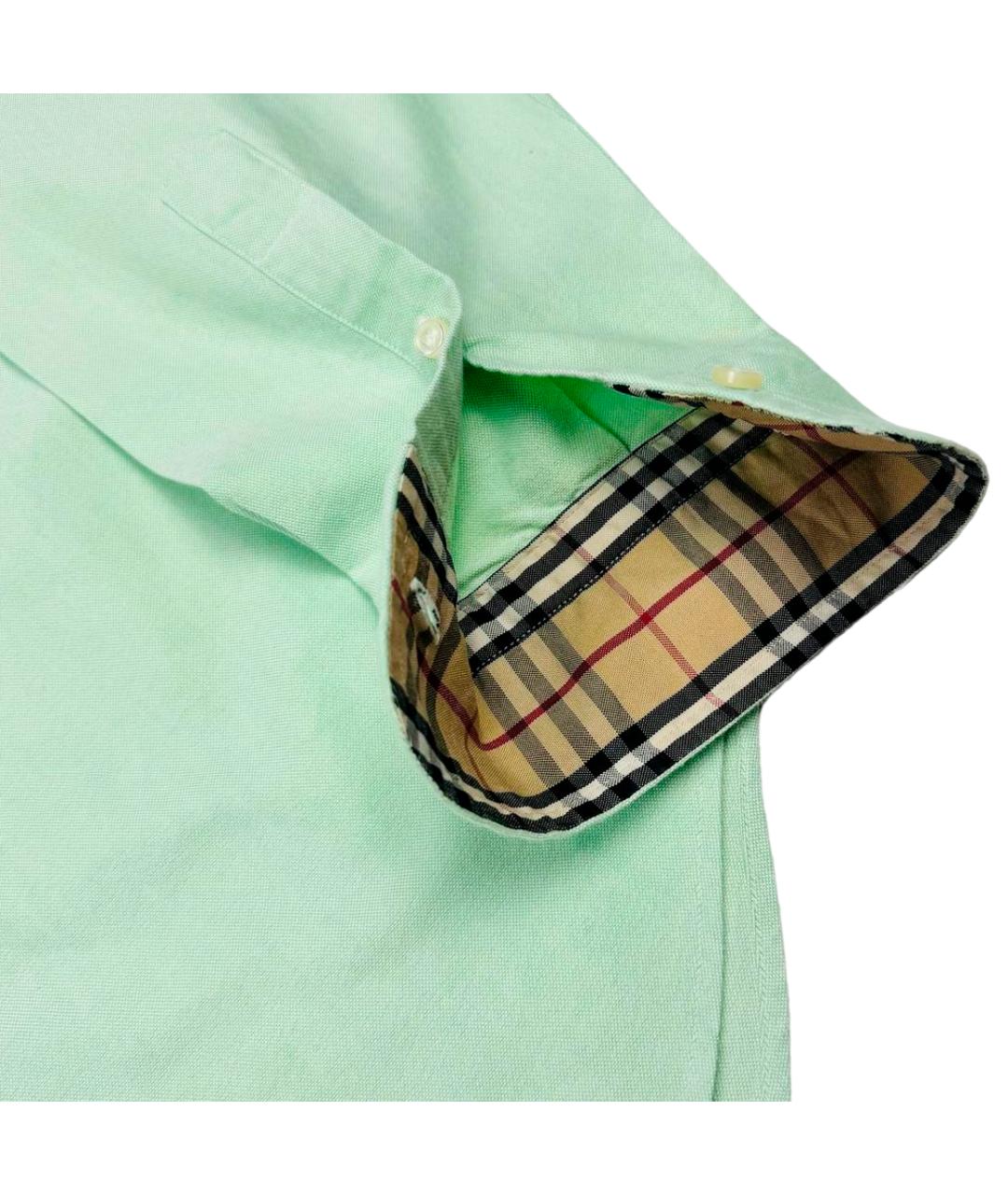 BURBERRY Зеленая хлопковая классическая рубашка, фото 3