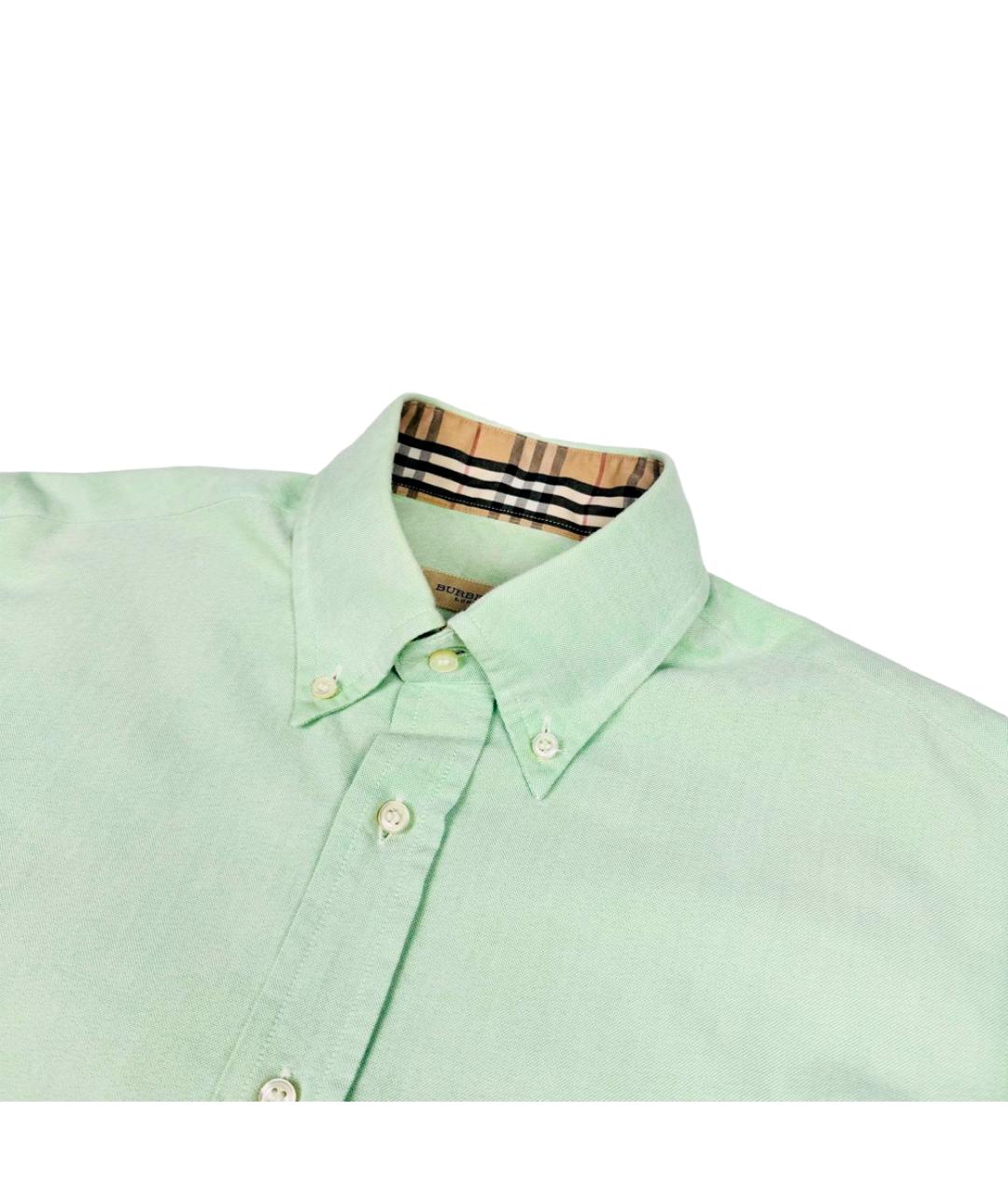 BURBERRY Зеленая хлопковая классическая рубашка, фото 2