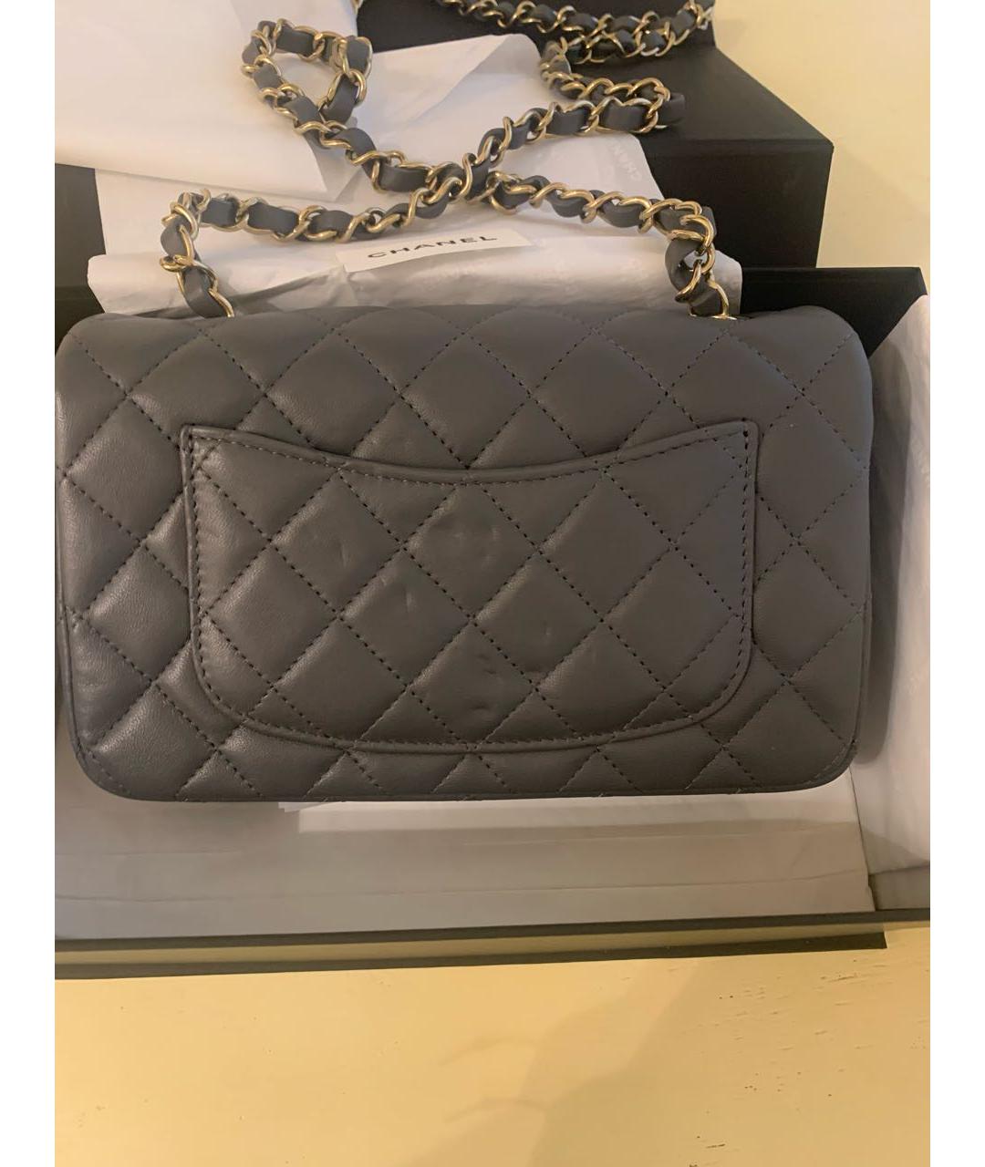 CHANEL Антрацитовая кожаная сумка через плечо, фото 2