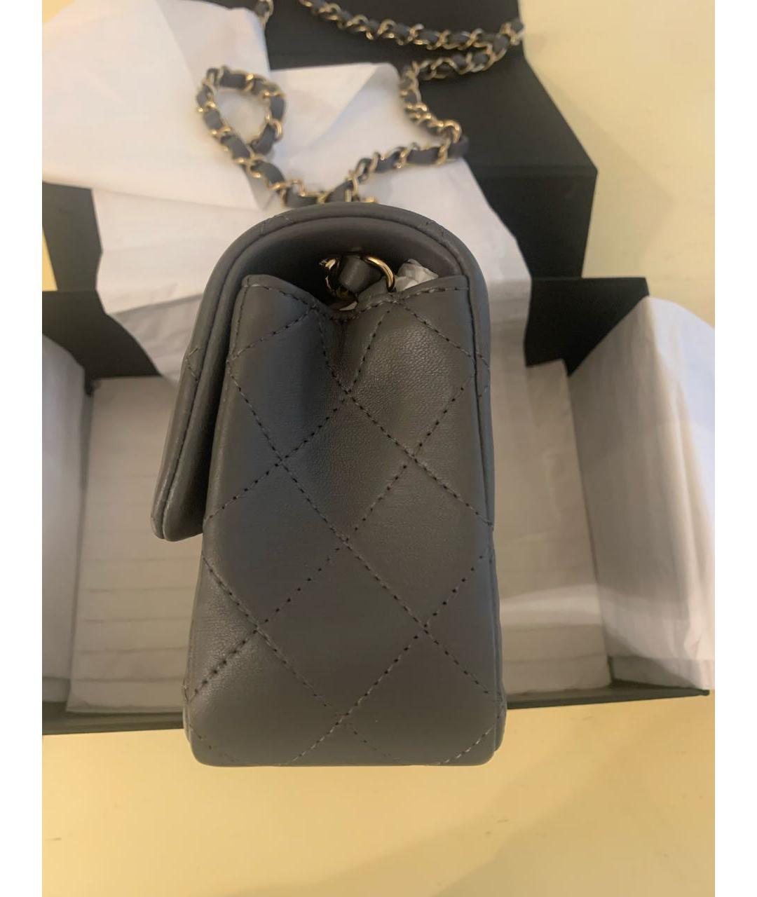 CHANEL Антрацитовая кожаная сумка через плечо, фото 3