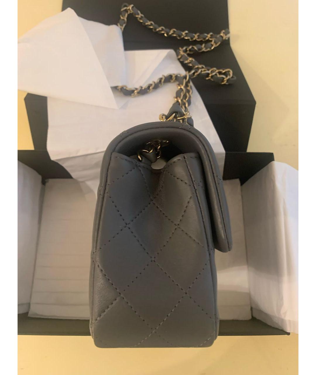 CHANEL Антрацитовая кожаная сумка через плечо, фото 4