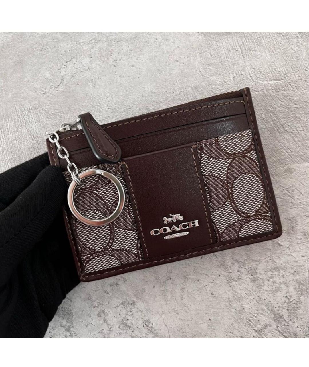 COACH Коричневый кожаный кардхолдер, фото 2
