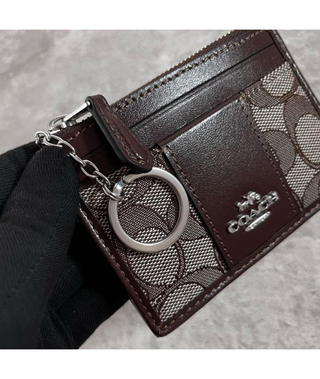 COACH Коричневый кожаный кардхолдер, фото 5