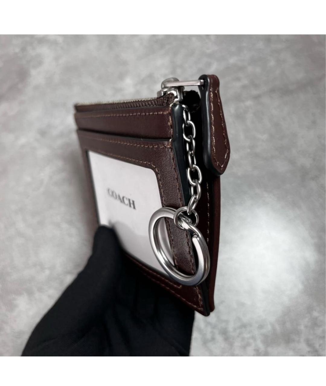 COACH Коричневый кожаный кардхолдер, фото 6