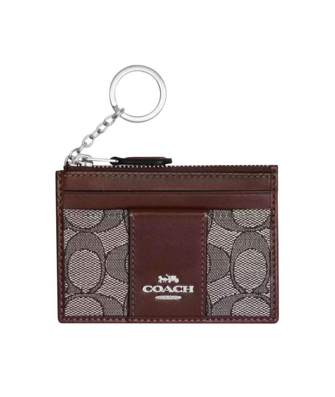 COACH Коричневый кожаный кардхолдер, фото 1