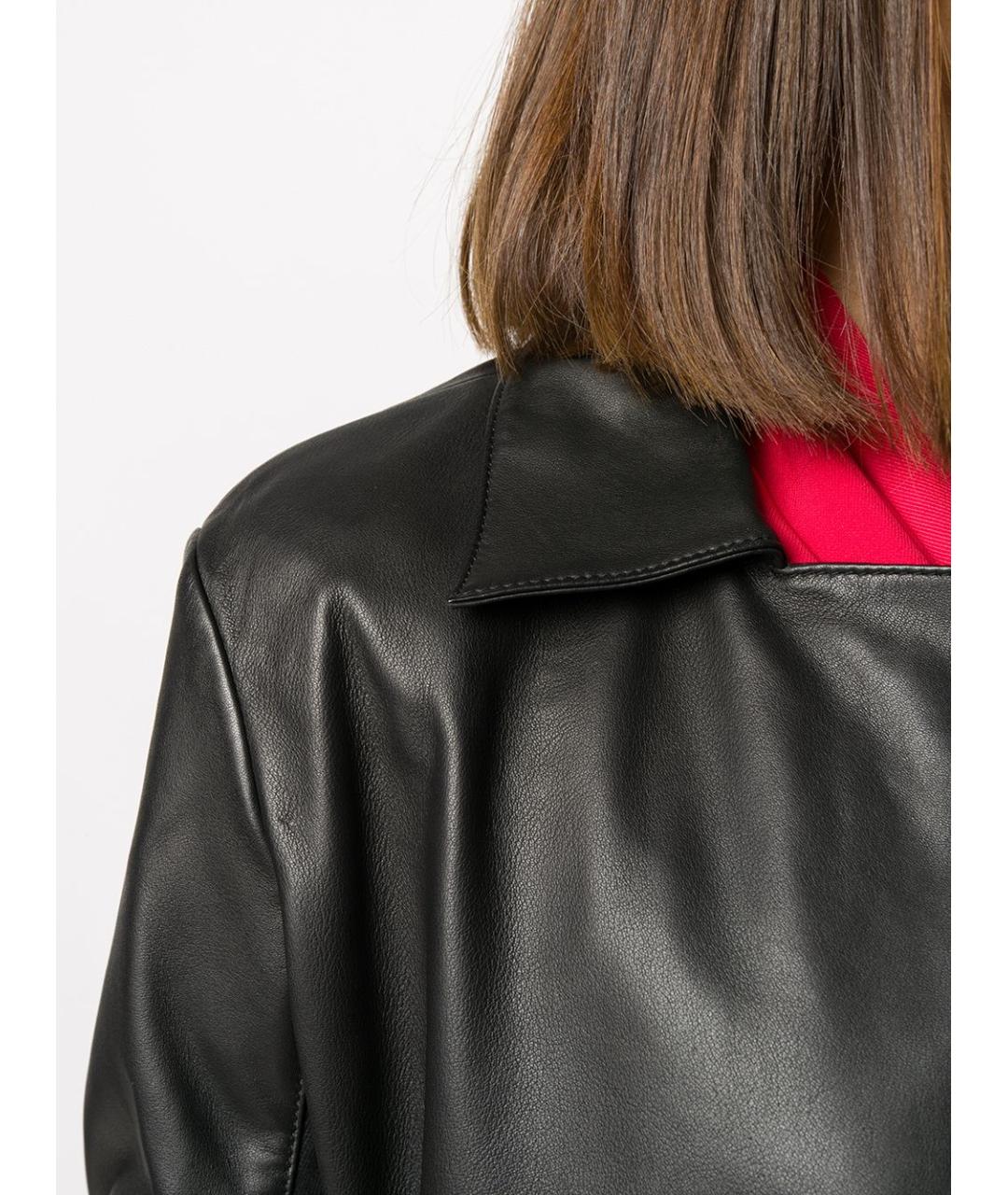 EMPORIO ARMANI Черная кожаная куртка, фото 5