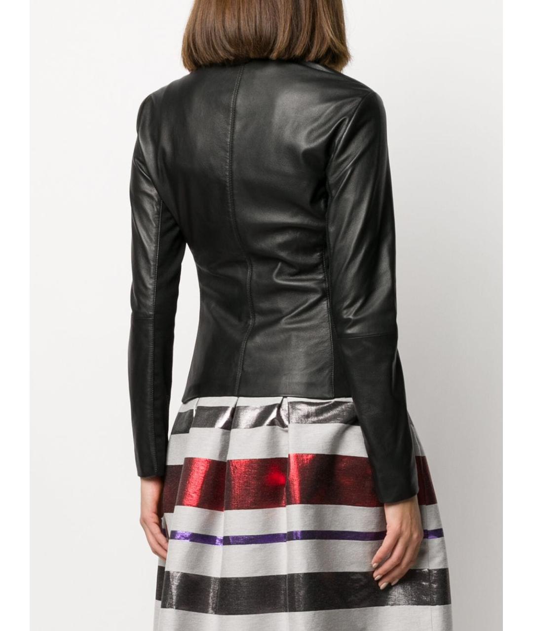 EMPORIO ARMANI Черная кожаная куртка, фото 2