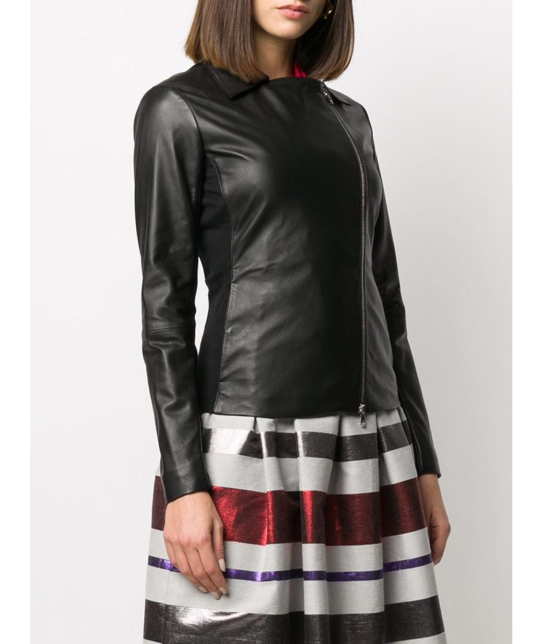 EMPORIO ARMANI Черная кожаная куртка, фото 3