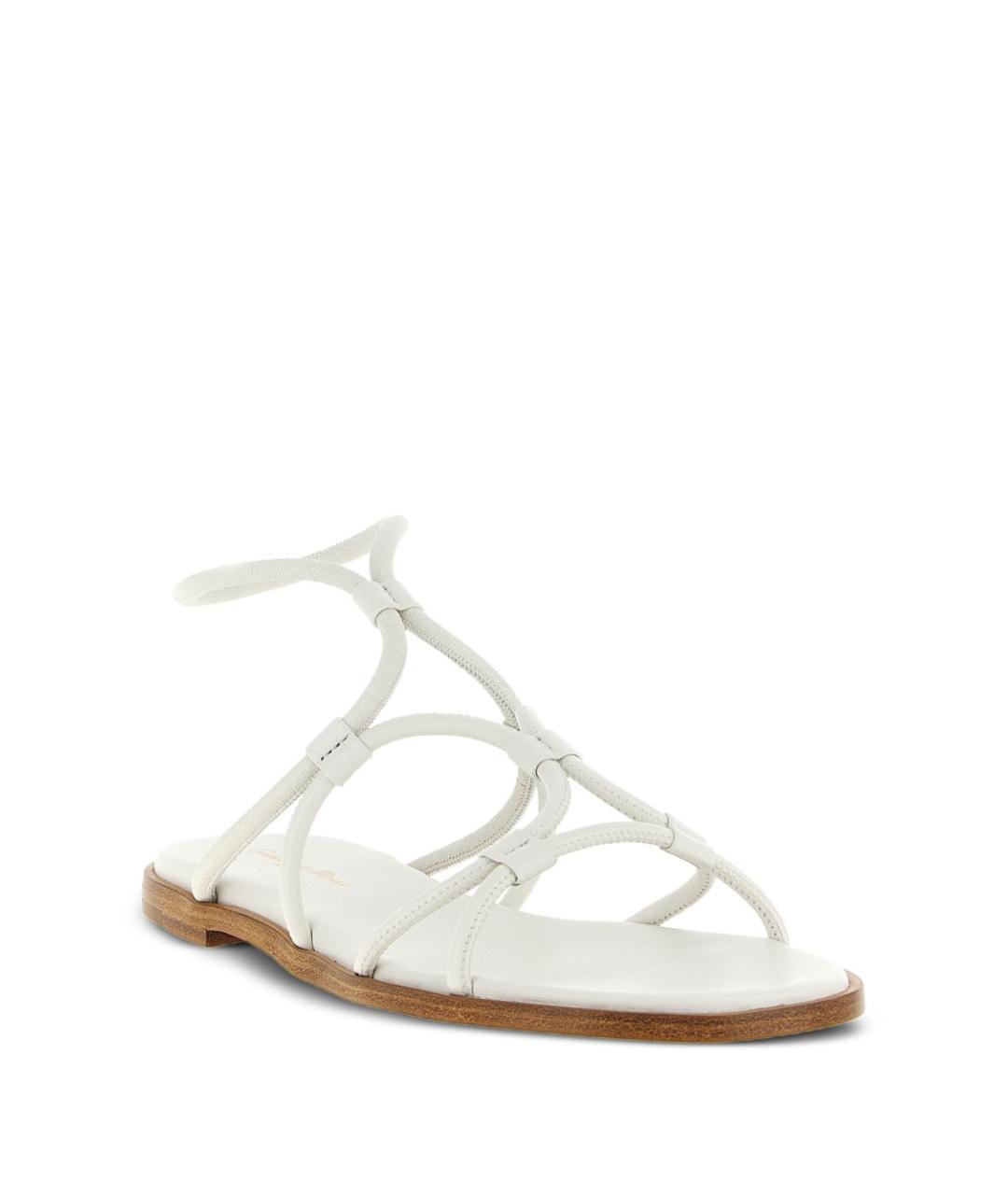 GIANVITO ROSSI Белые кожаные сандалии, фото 2