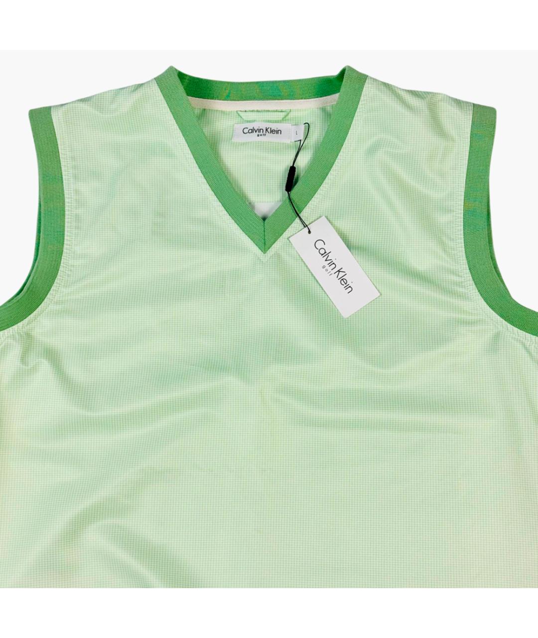 CALVIN KLEIN Салатовый синтетический жилет, фото 2