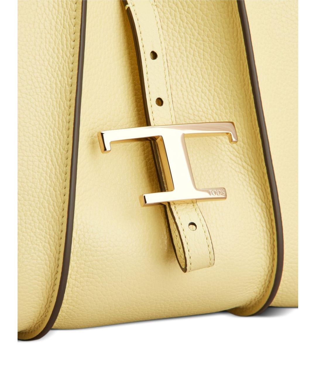 TOD'S Желтая кожаная сумка тоут, фото 5