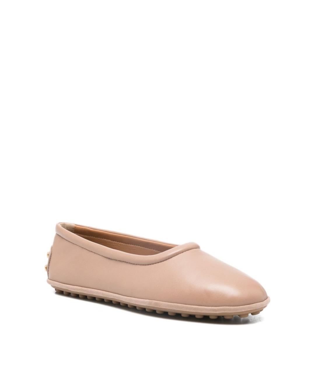 TOD'S Бежевые кожаные балетки, фото 4