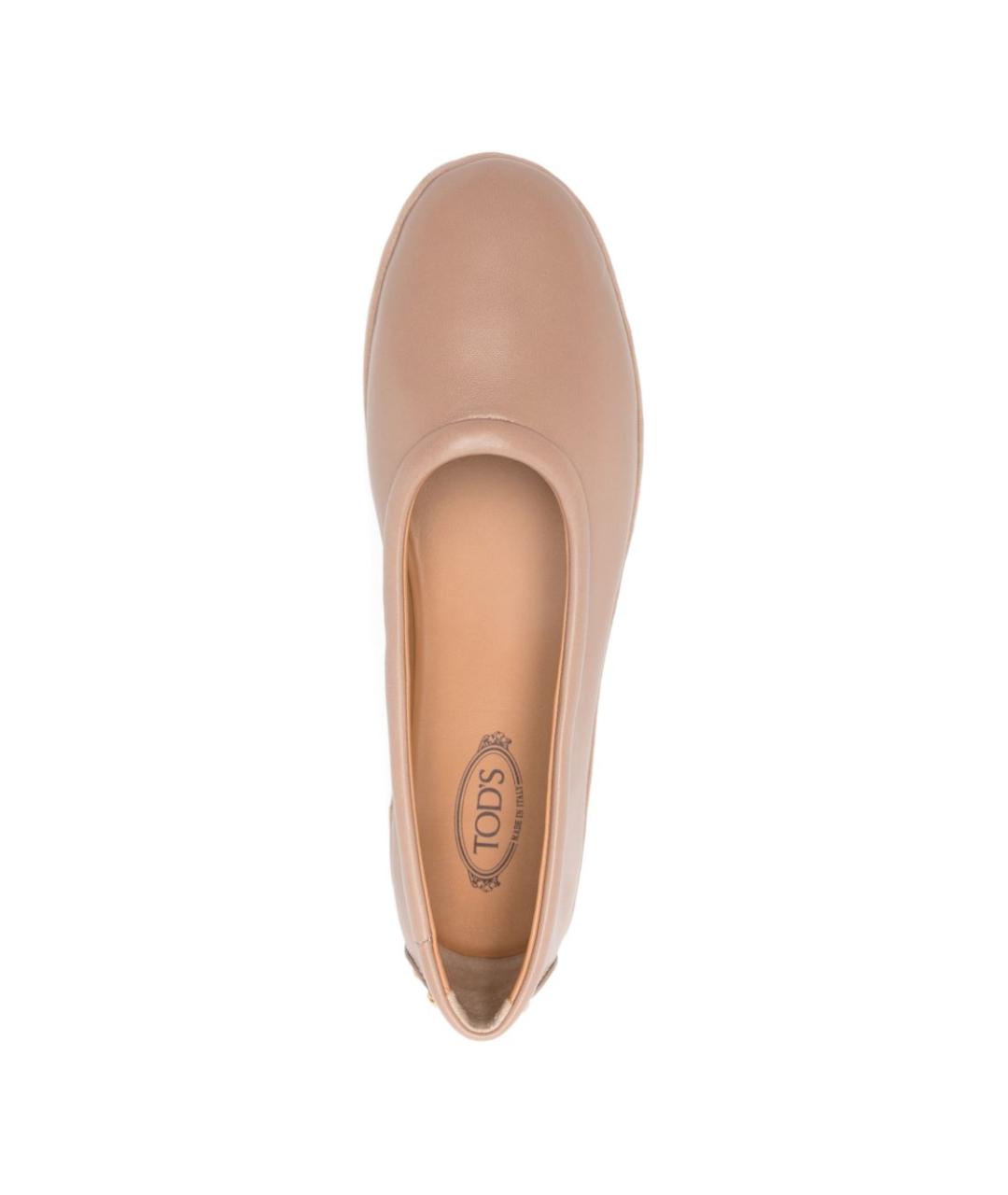 TOD'S Бежевые кожаные балетки, фото 3