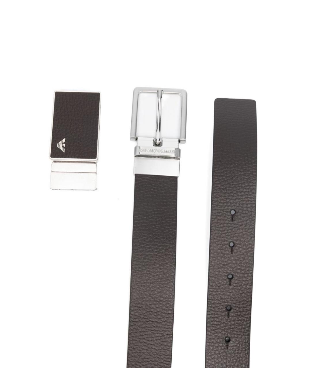 EMPORIO ARMANI Коричневый кожаный ремень, фото 3