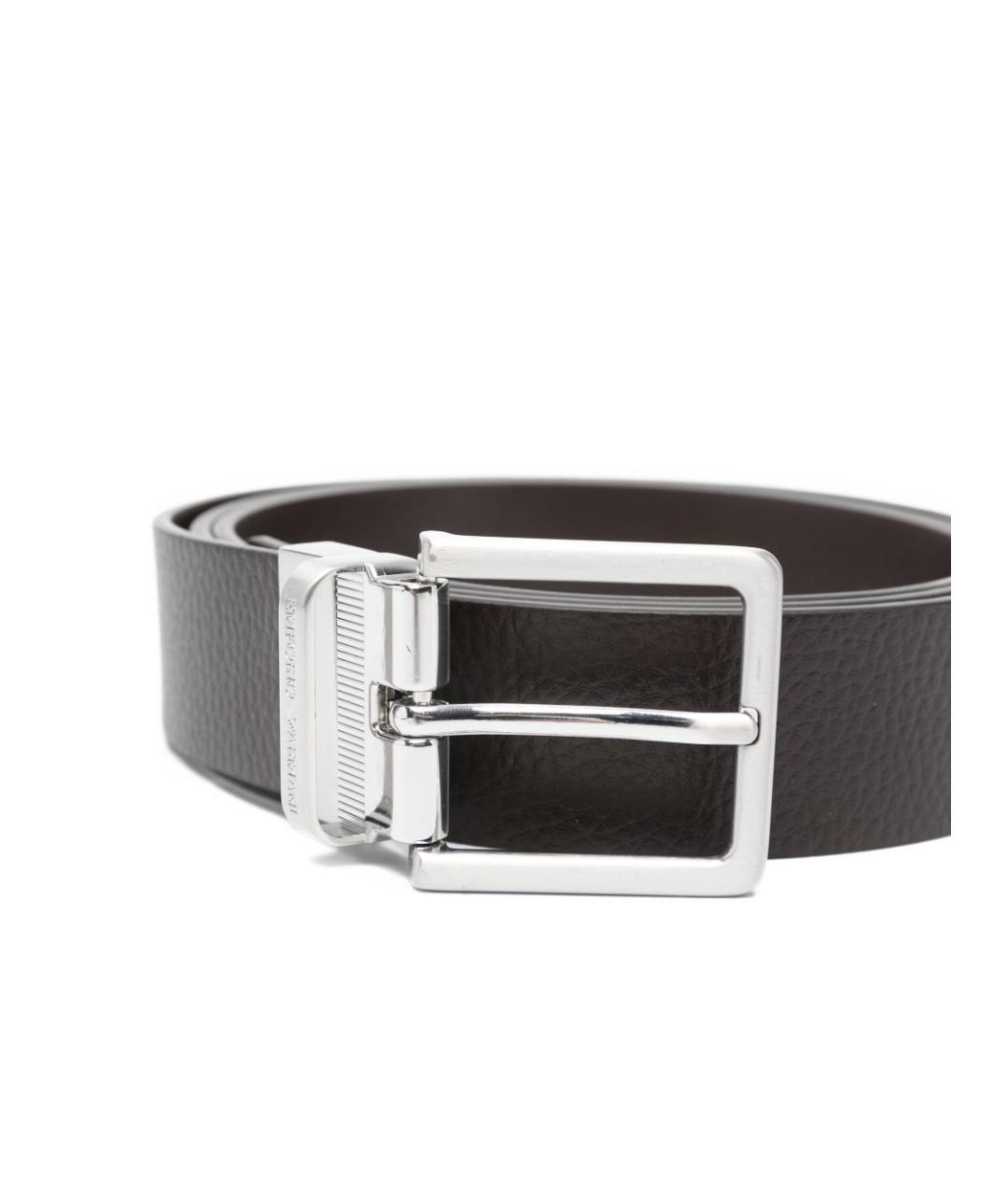 EMPORIO ARMANI Коричневый кожаный ремень, фото 2