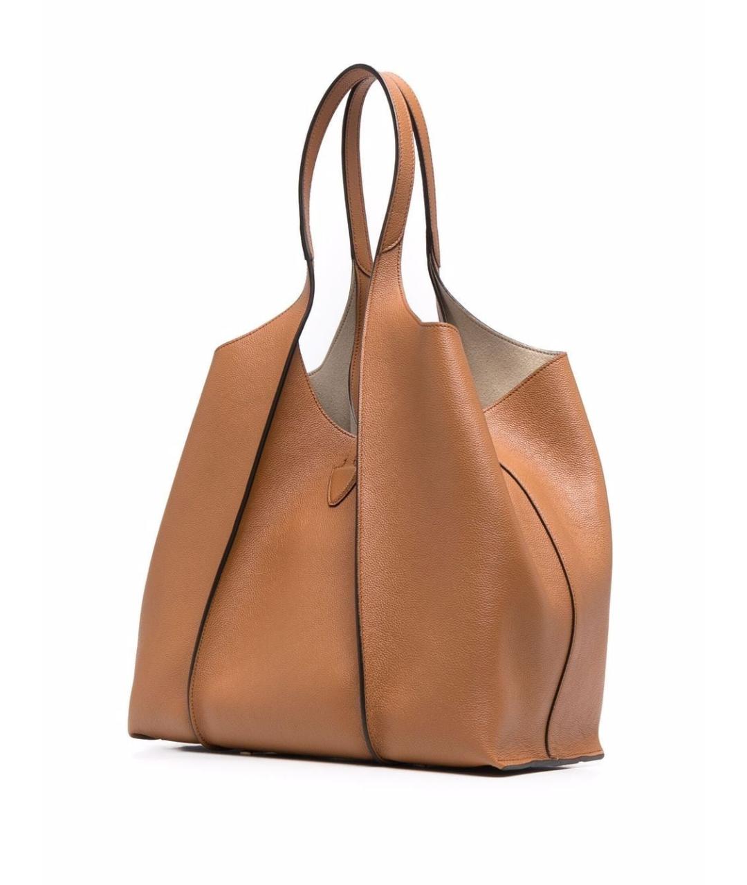 TOD'S Коричневая кожаная сумка тоут, фото 2