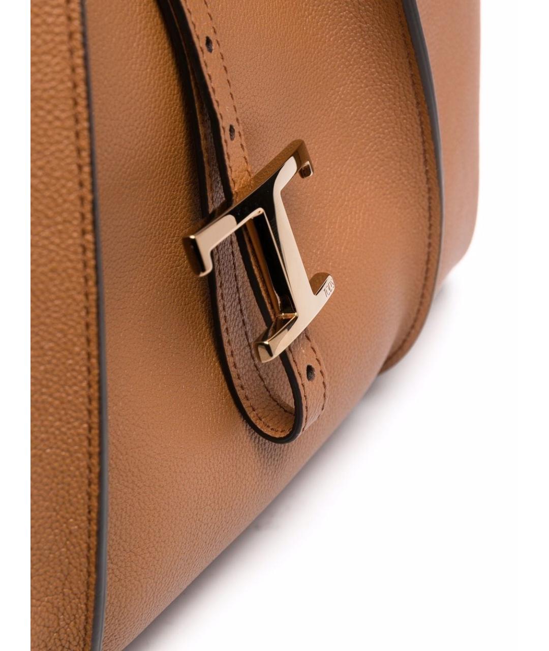 TOD'S Коричневая кожаная сумка тоут, фото 4