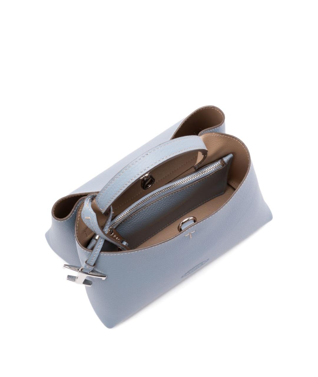 TOD'S Голубая кожаная сумка тоут, фото 4