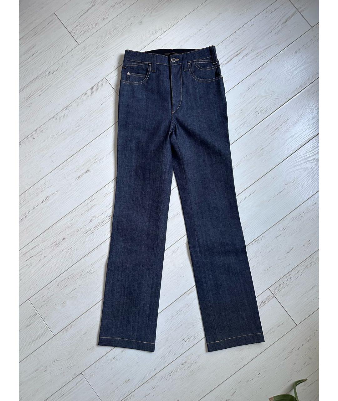 LOUIS VUITTON Темно-синие хлопко-эластановые прямые джинсы, фото 6