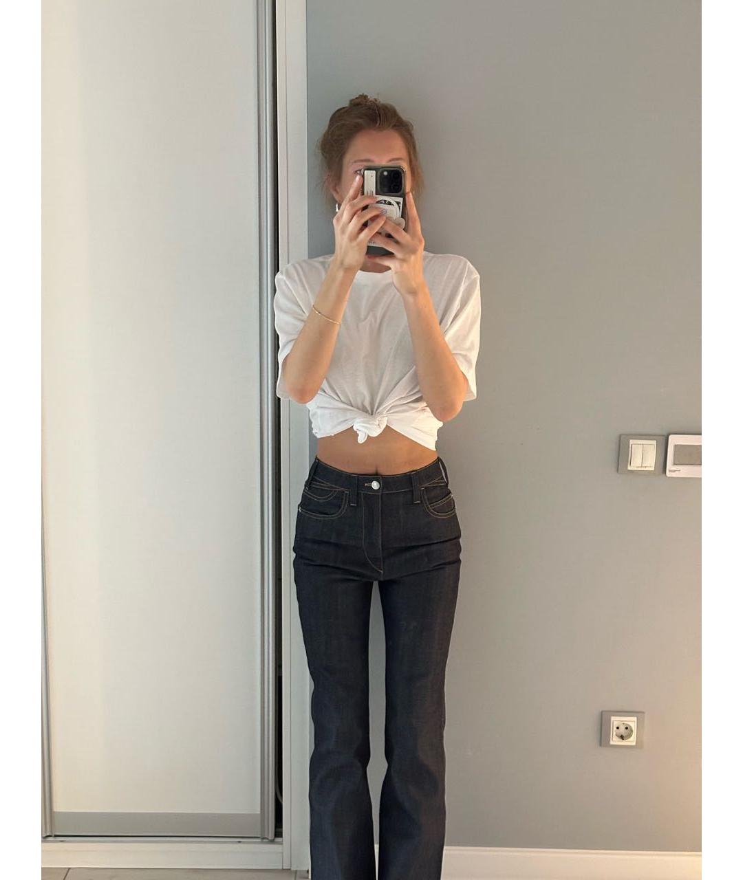 LOUIS VUITTON Темно-синие хлопко-эластановые прямые джинсы, фото 5