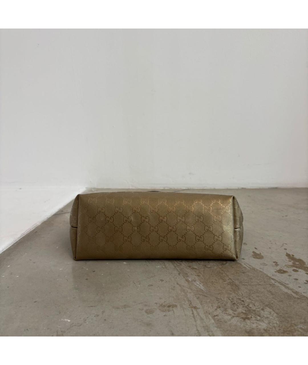 GUCCI Золотая кожаная сумка тоут, фото 2