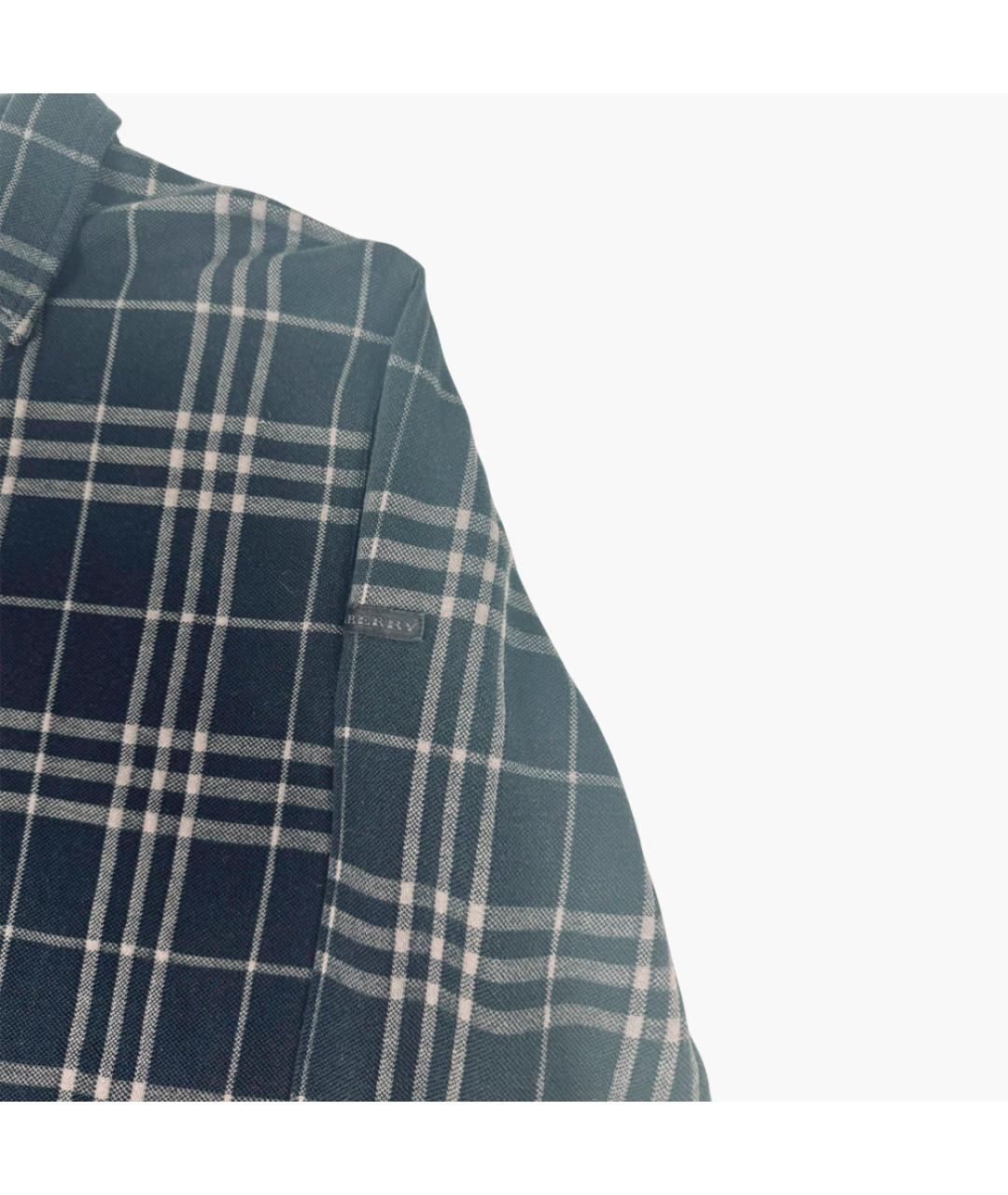 BURBERRY Черное хлопковое поло с длинным рукавом, фото 3