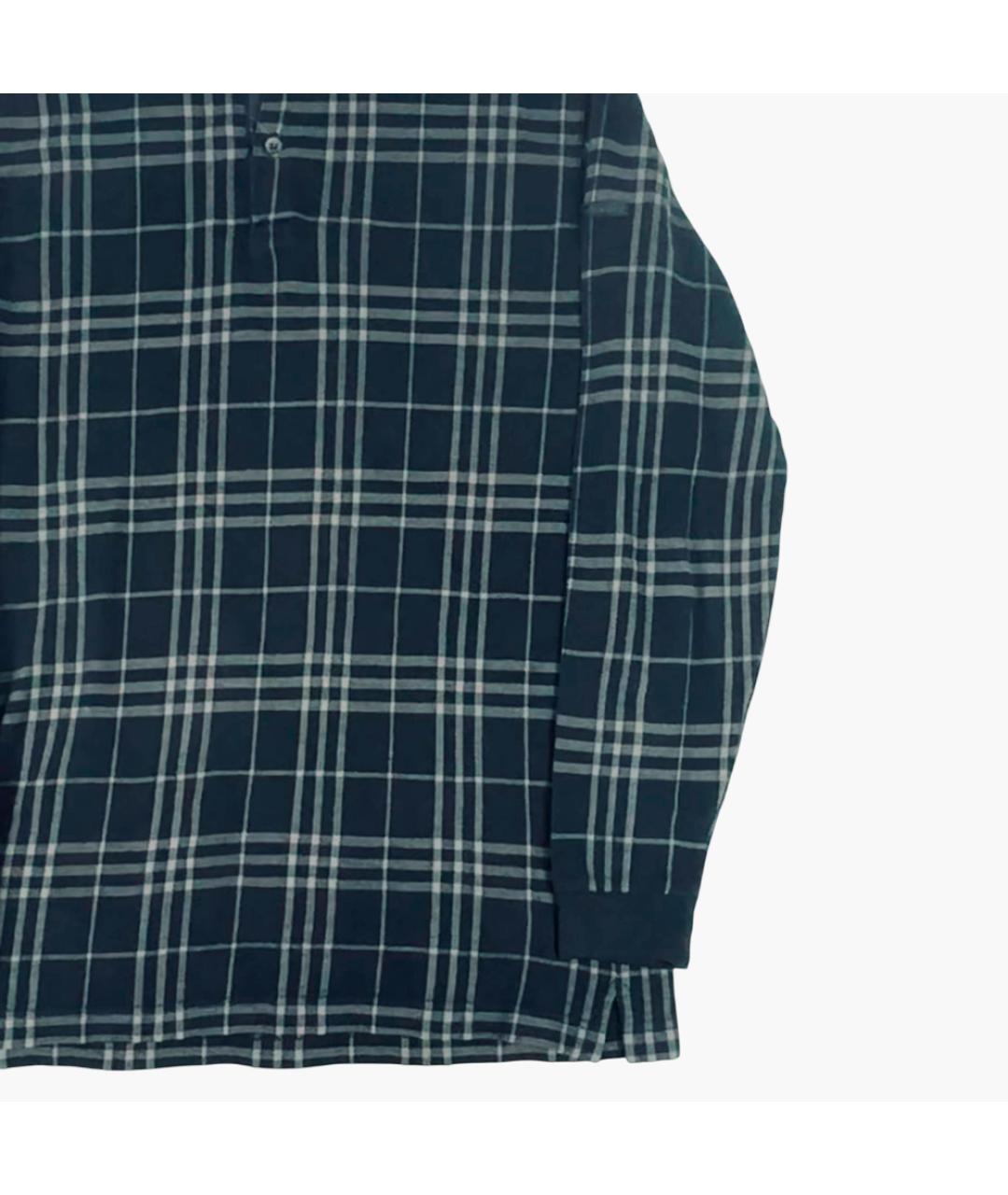 BURBERRY Черное хлопковое поло с длинным рукавом, фото 2