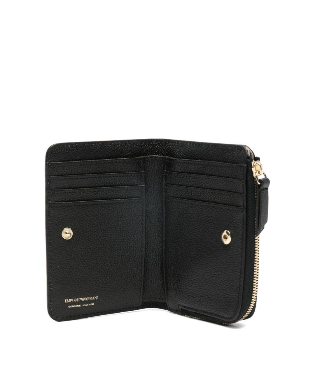 EMPORIO ARMANI Черный кожаный кошелек, фото 3