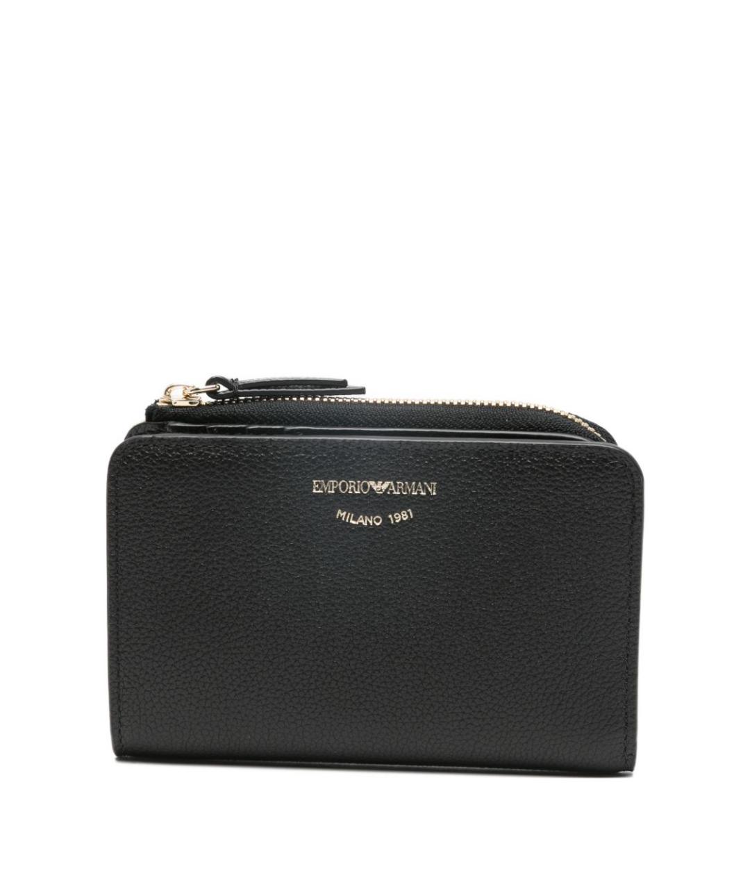 EMPORIO ARMANI Черный кожаный кошелек, фото 1