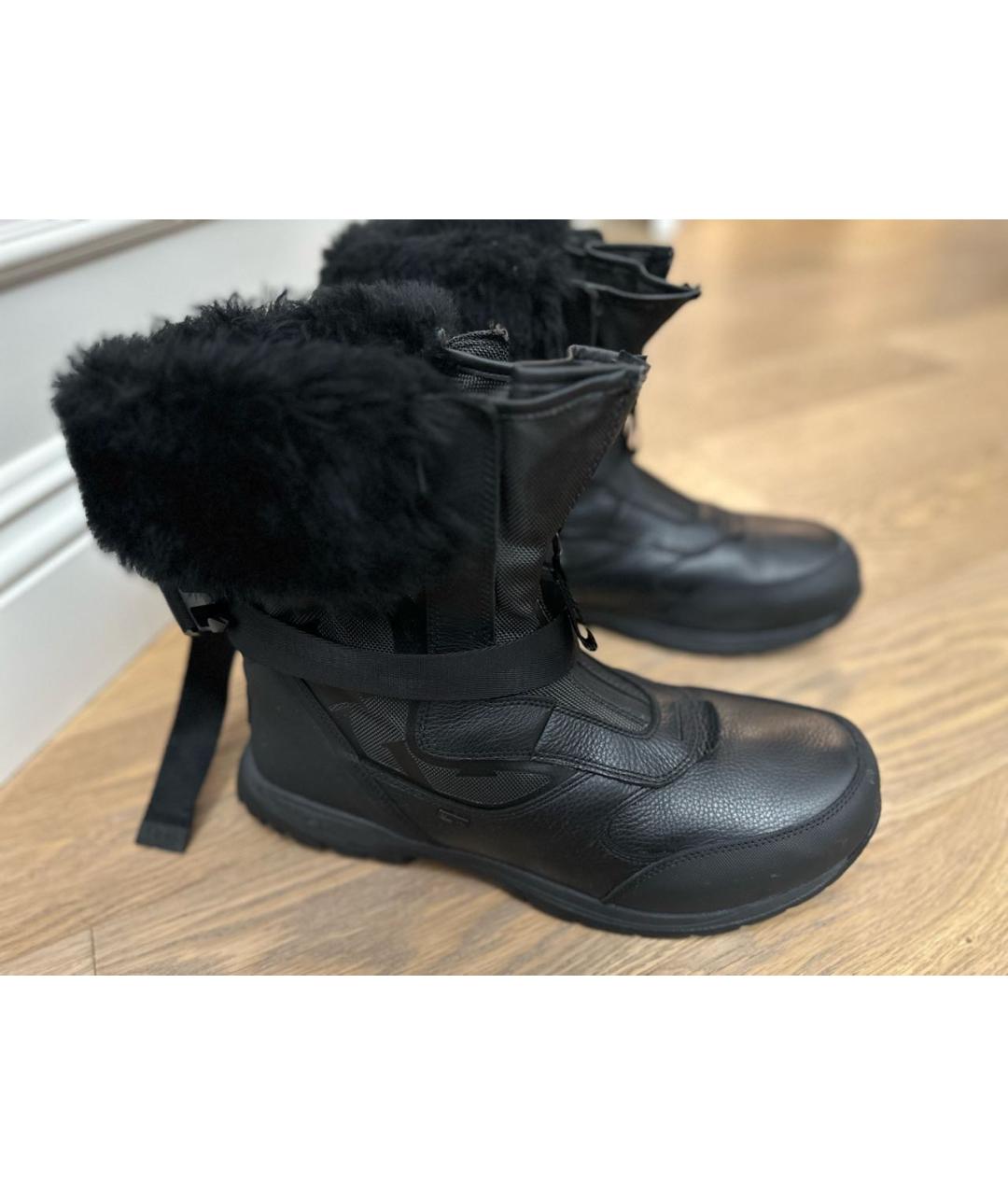 UGG AUSTRALIA Черные кожаные высокие ботинки, фото 9